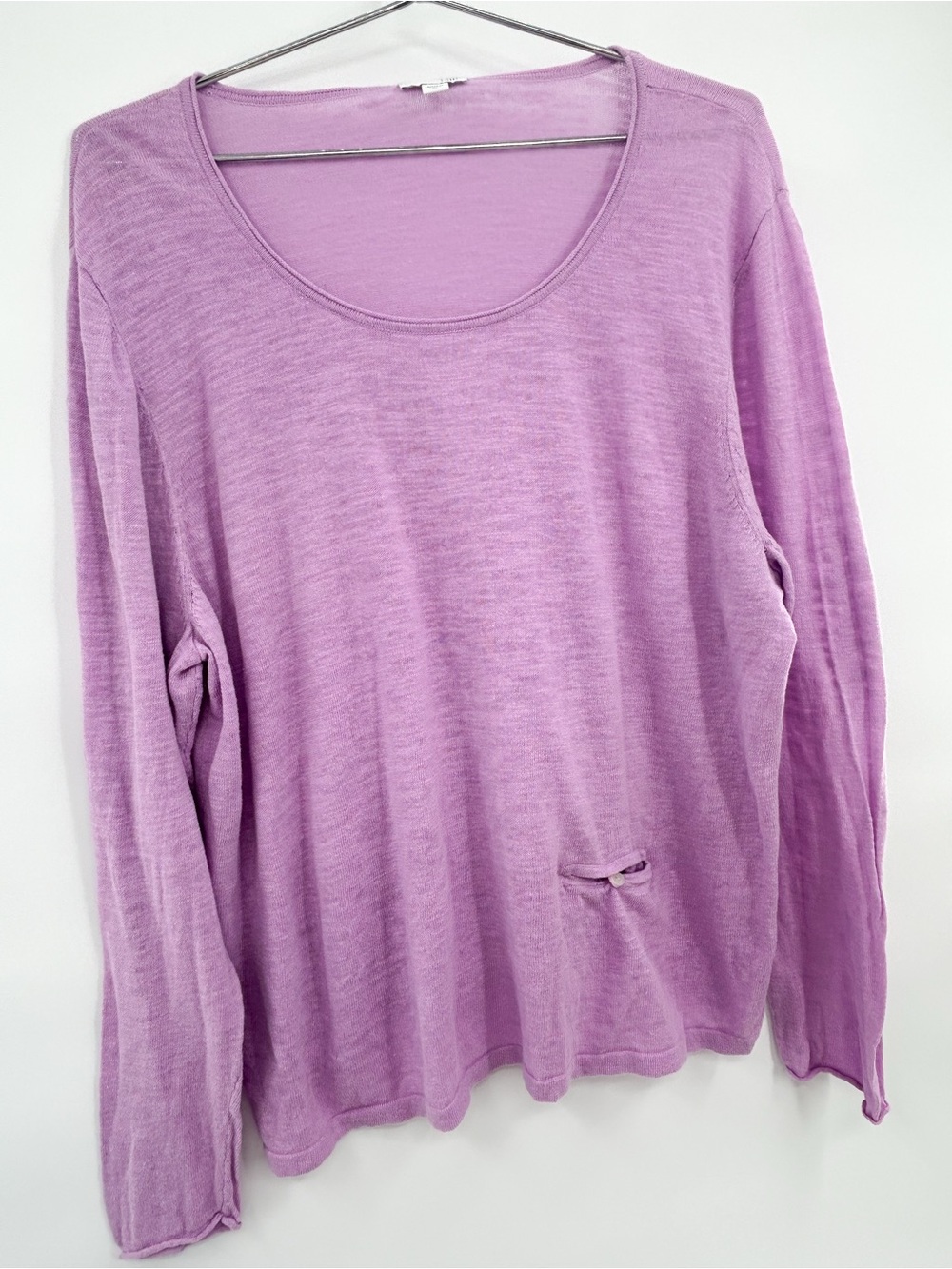 J. Jill Lavender Lagenlook Long Sleeve Linen Blend Top XL